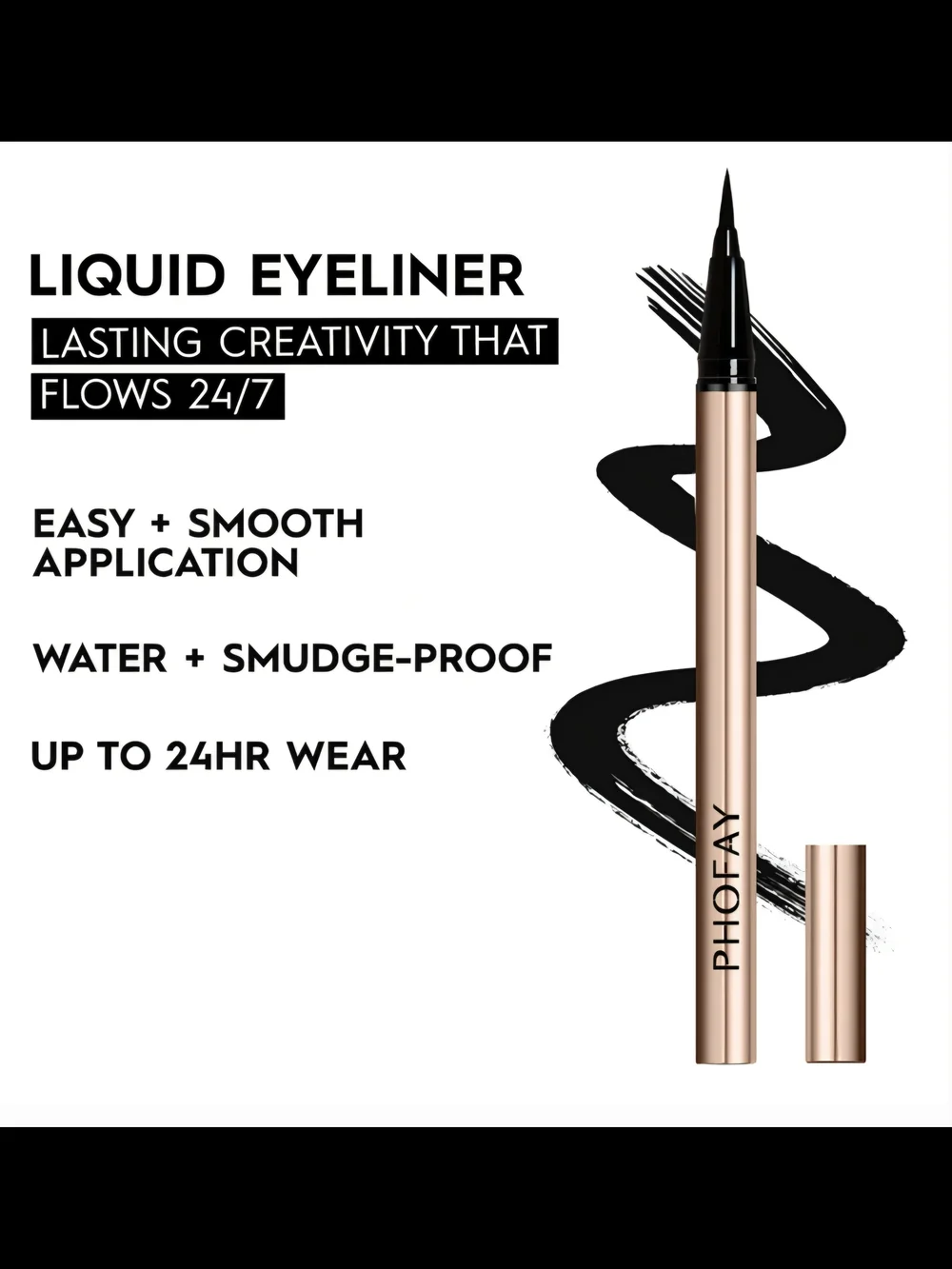 Waterproof Liquid Eyeliner Pen - Black